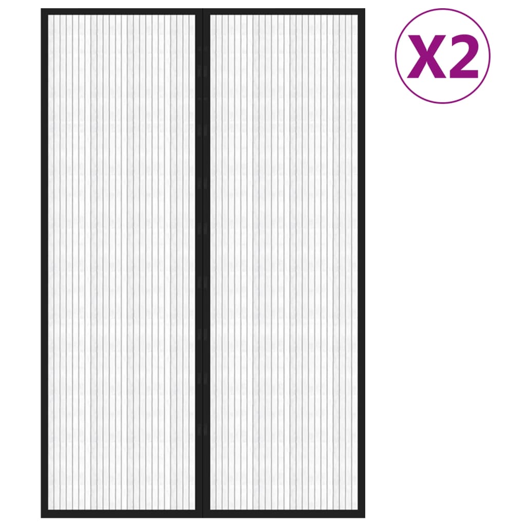 Σίτα Πόρτας 2 Τεμαχίων Μαύρη 220 x 130 εκ. με Μαγνήτες