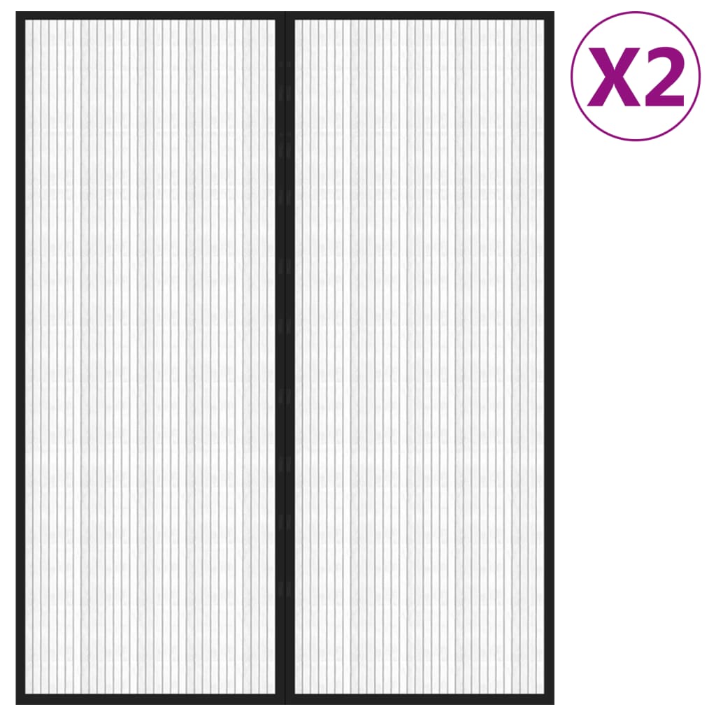 Σίτα Πόρτας 2 Τεμαχίων Μαύρη 230 x 160 εκ. με Μαγνήτες