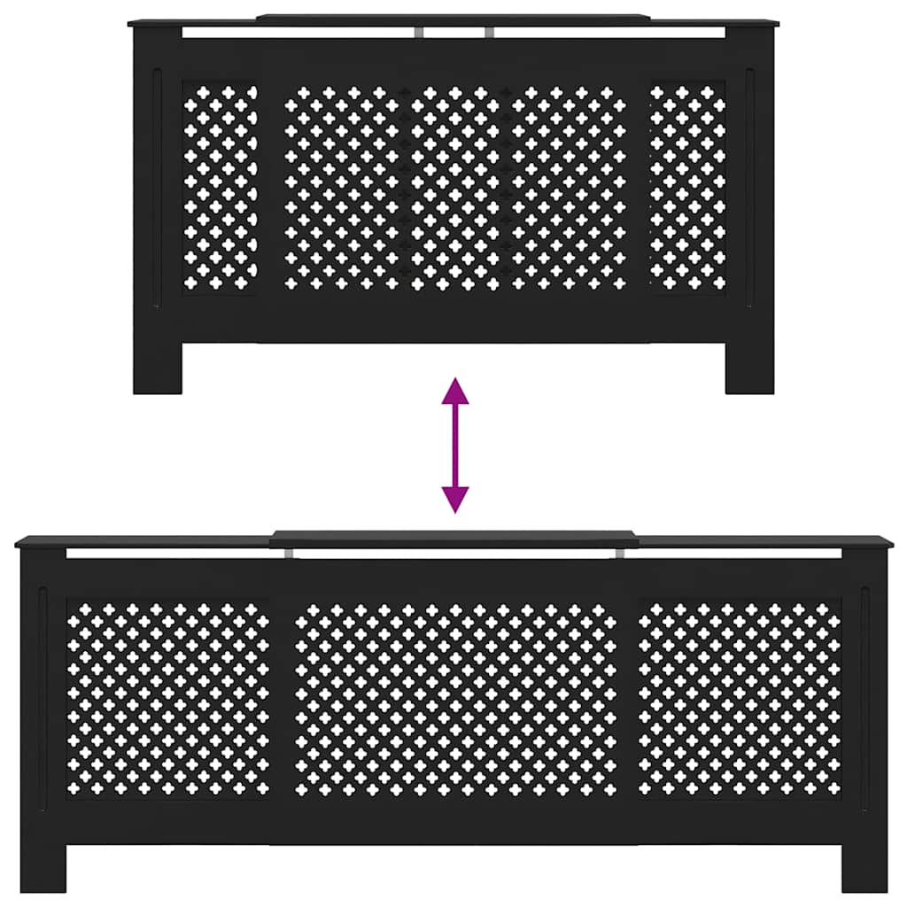 Κάλυμμα Καλοριφέρ Μαύρο 205 εκ. από MDF - Pakobazaar