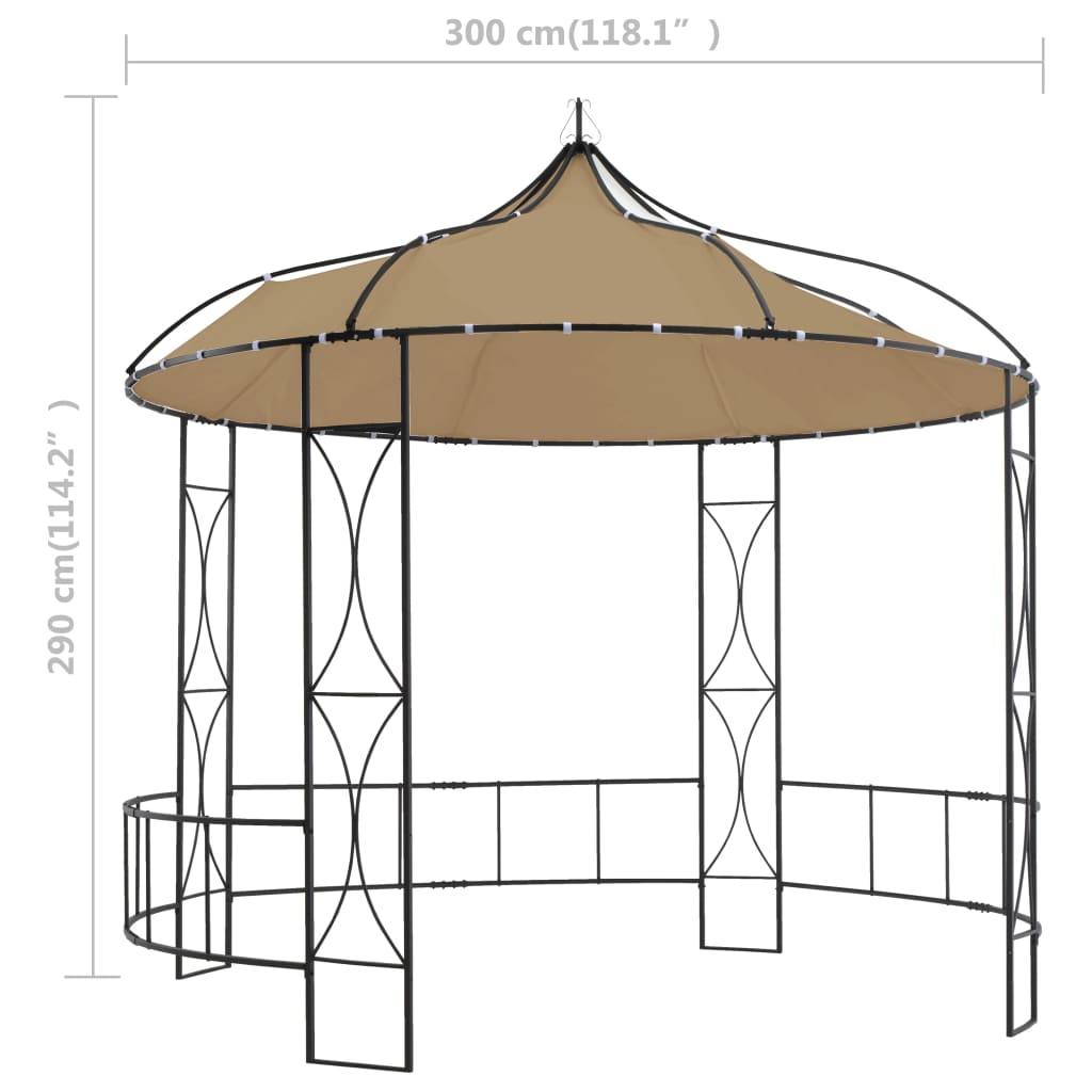 Κιόσκι Στρογγυλό Taupe 300 x 290 εκ. - Pakobazaar