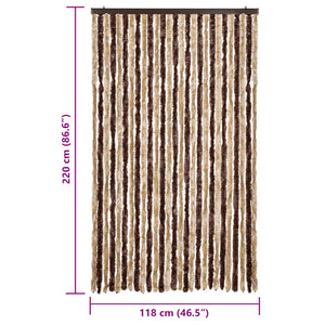 Σήτα - Κουρτίνα Πόρτας Μπεζ/Ανοιχτό Καφέ 118x220 εκ. από Σενίλ