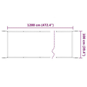 Τέντα Κάθετη Ανθρακί 100 x 1200 εκ. από Ύφασμα Oxford - PAKOBAZAAR