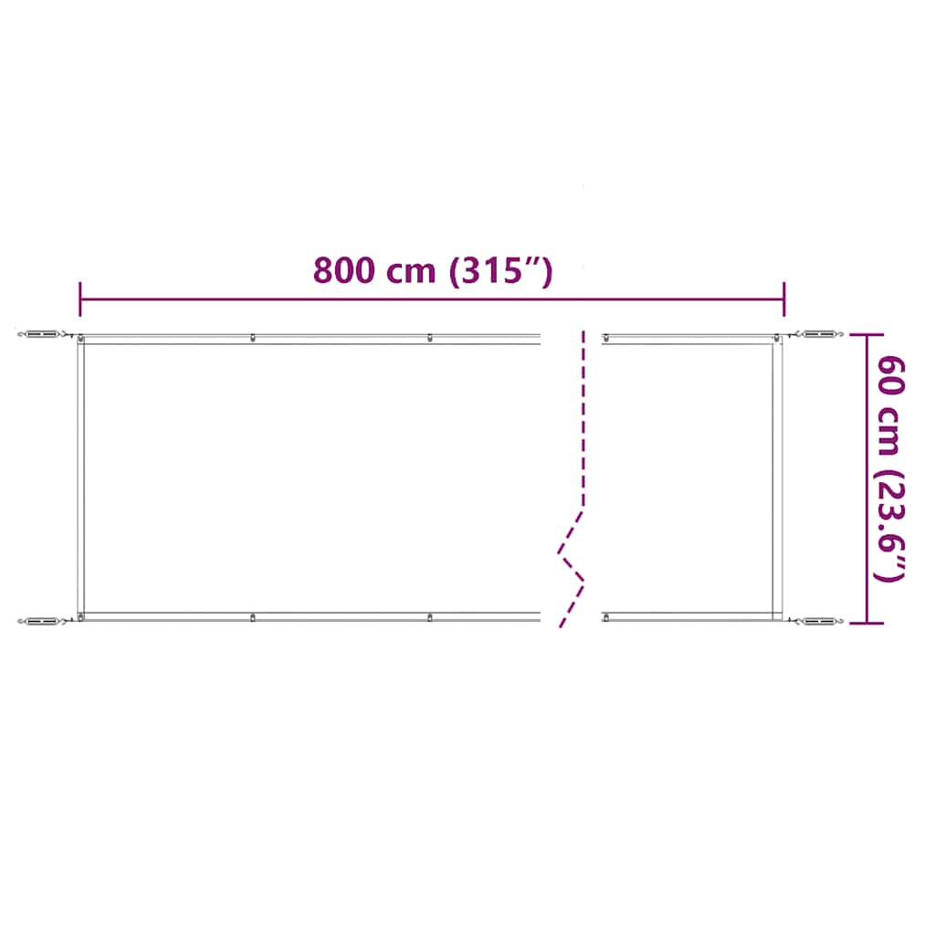 Τέντα Κάθετη Μπλε 60 x 800 εκ. από Ύφασμα Oxford - PAKOBAZAAR