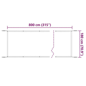 Τέντα Κάθετη Μπλε 180 x 800 εκ. από Ύφασμα Oxford - PAKOBAZAAR