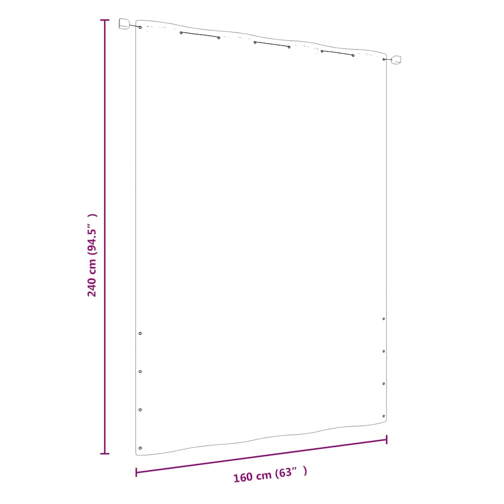 Διαχωριστικό Βεράντας Κόκκινο 160 x 240 εκ. Ύφασμα Oxford