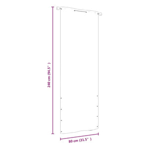 Διαχωριστικό Βεράντας Μαύρο 80 x 240 εκ. Ύφασμα Oxford - Pakobazaar