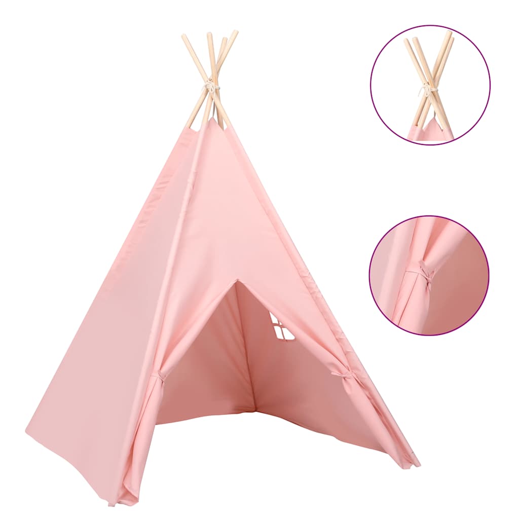 Σκηνή Teepee Παιδική Ροζ 120x120x150 εκ. Peach Skin με Σάκο - Pakobazaar
