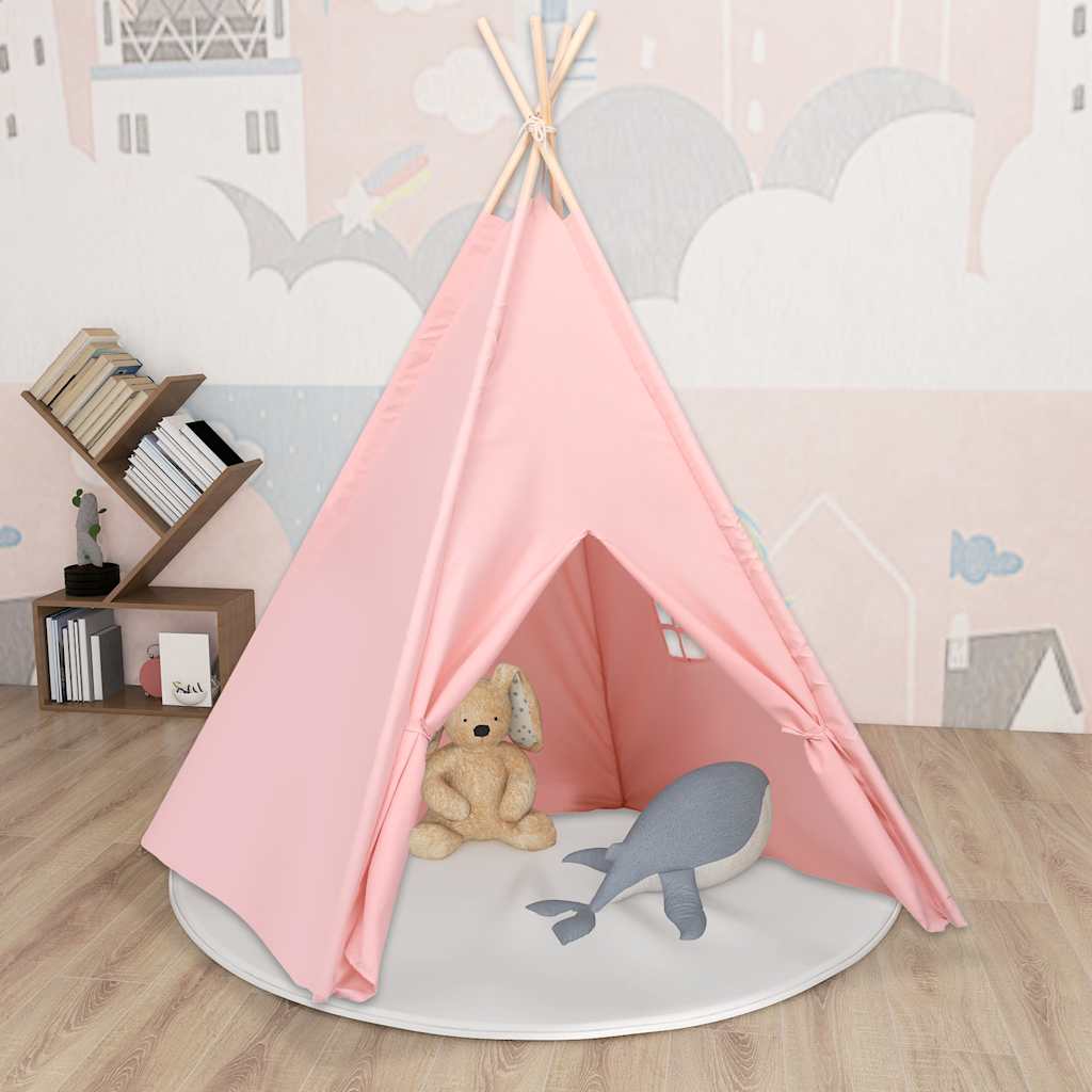 Σκηνή Teepee Παιδική Ροζ 120x120x150 εκ. Peach Skin με Σάκο - Pakobazaar