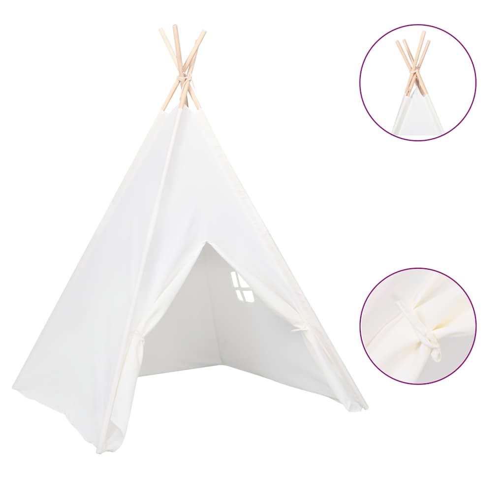 Σκηνή Teepee Παιδική Λευκή 120x120x150 εκ. Peach Skin με Σάκο - Pakobazaar