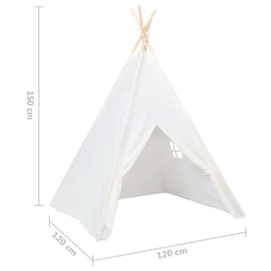 Σκηνή Teepee Παιδική Λευκή 120x120x150 εκ. Peach Skin με Σάκο - Pakobazaar