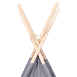 Σκηνή Teepee Παιδική Γκρι 120x120x150 εκ. Peach Skin με Σάκο - Pakobazaar