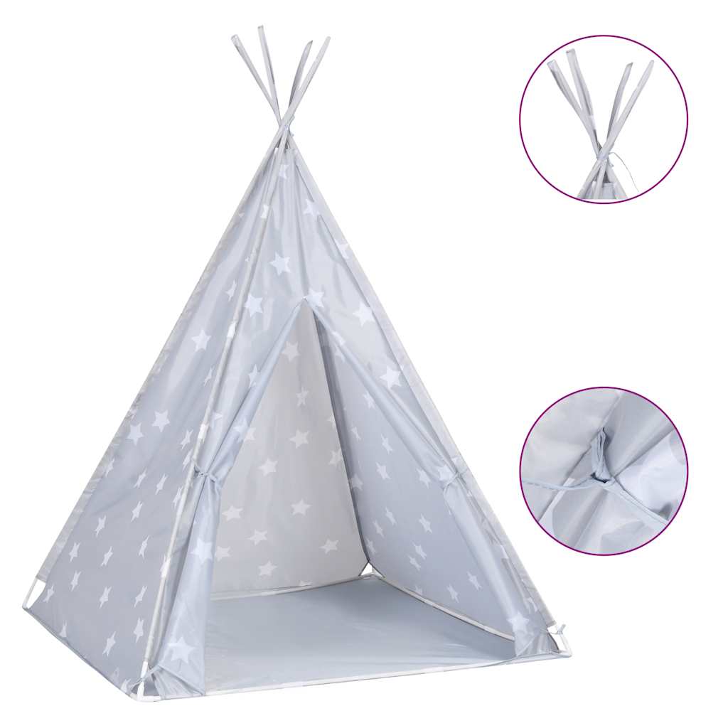 Σκηνή Teepee Παιδική Γκρι 115x115x160 εκ. Πολυεστερική με Σάκο