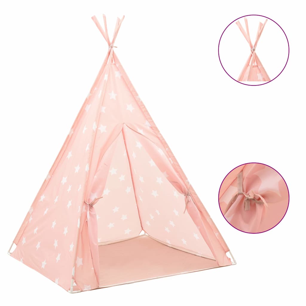 Σκηνή Teepee Παιδική Ροζ 115x115x160 εκ. Πολυεστερική με Σάκο - Pakobazaar