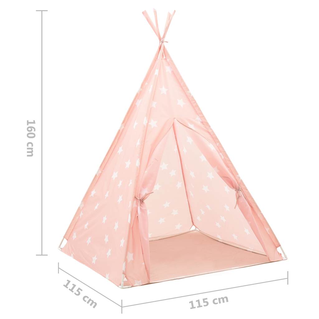 Σκηνή Teepee Παιδική Ροζ 115x115x160 εκ. Πολυεστερική με Σάκο - Pakobazaar