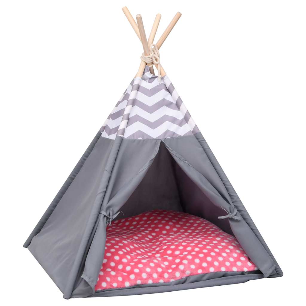 Σκηνή Γάτας Teepee Γκρι 60 x 60 x 70 εκ. Peach Skin με Σάκο