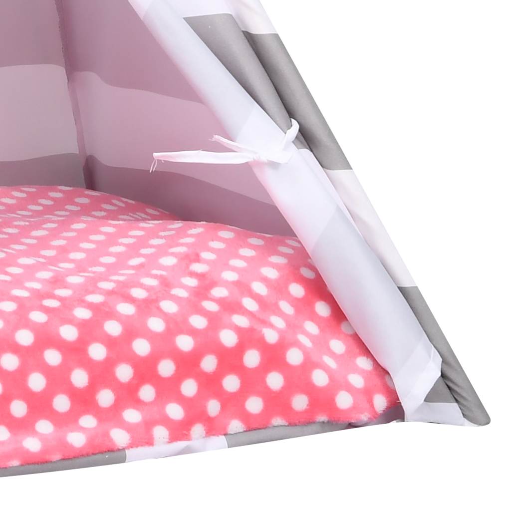 Σκηνή Γάτας Teepee Ριγέ 60 x 60 x 70 εκ. Peach Skin με Σάκο