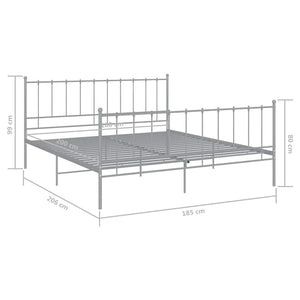 Πλαίσιο Κρεβατιού Γκρι 180 x 200 εκ. Μεταλλικό - Pakobazaar