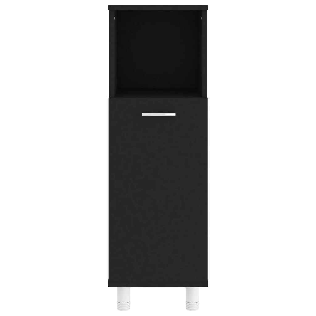 Σετ Επίπλων Μπάνιου 4 Τεμαχίων Μαύρο από Μοριοσανίδα - Pakobazaar