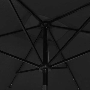 Ομπρέλα Κήπου Μαύρη 2 x 3 μ. με LED και Ατσάλινο Ιστό