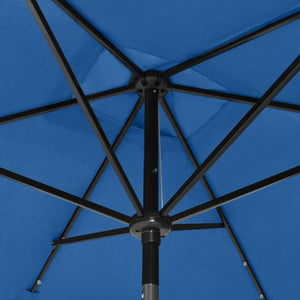 Ομπρέλα Κήπου Αζούρ Μπλε 2 x 3 μ. με LED και Ατσάλινο Ιστό