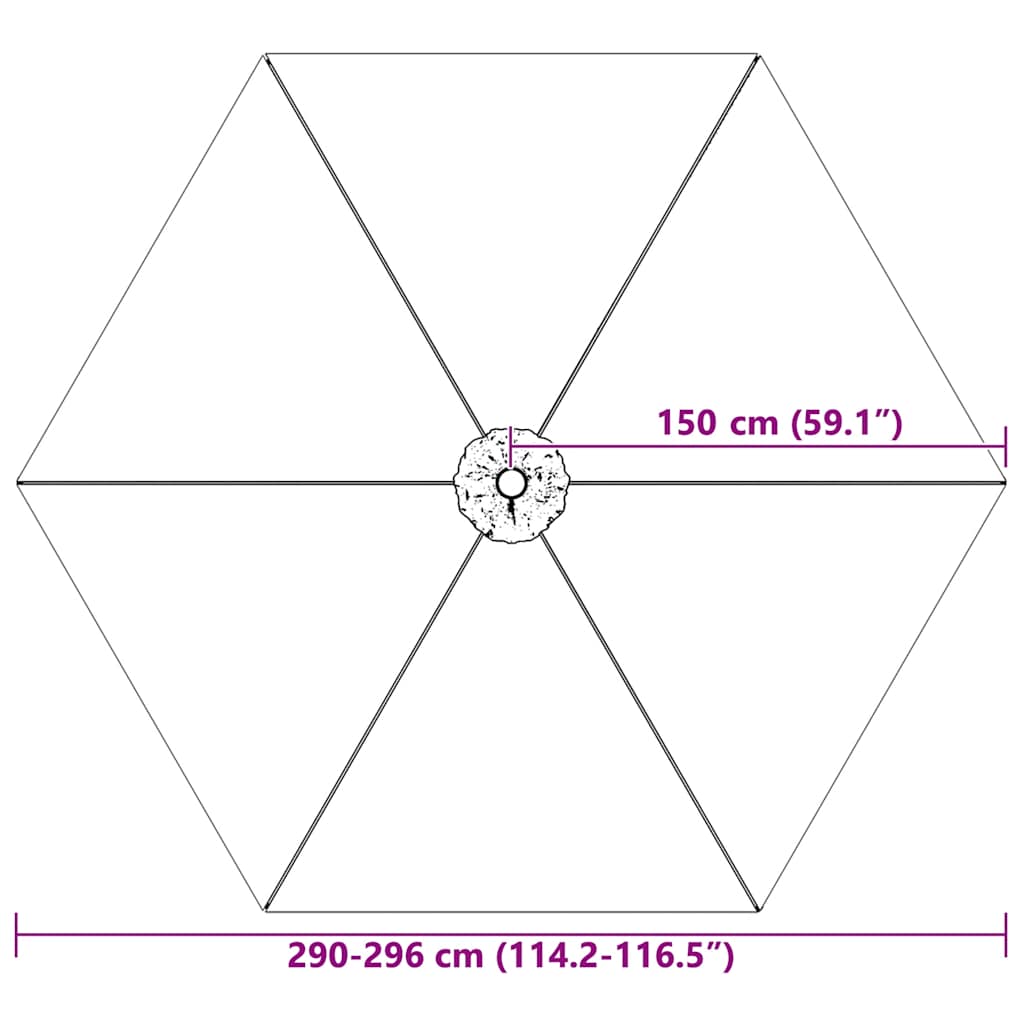 Ύφασμα Ανταλλακτικό Ομπρέλας Εξωτερικού Χώρου Ανθρακί 300 εκ.
