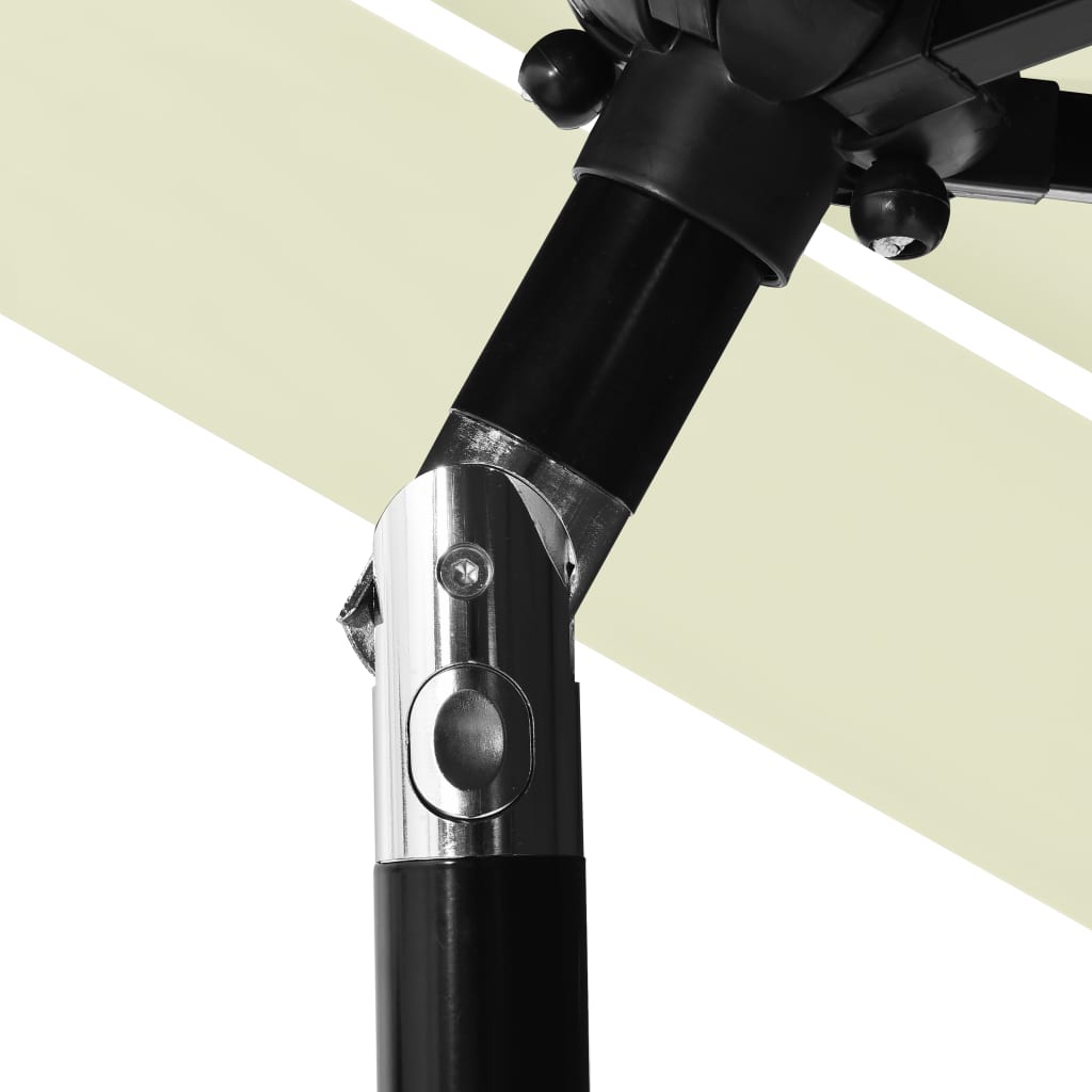 Ομπρέλα Κήπου 3 Επιπέδων Λευκό της Άμμου 2,5μ. Ιστό Αλουμινίου