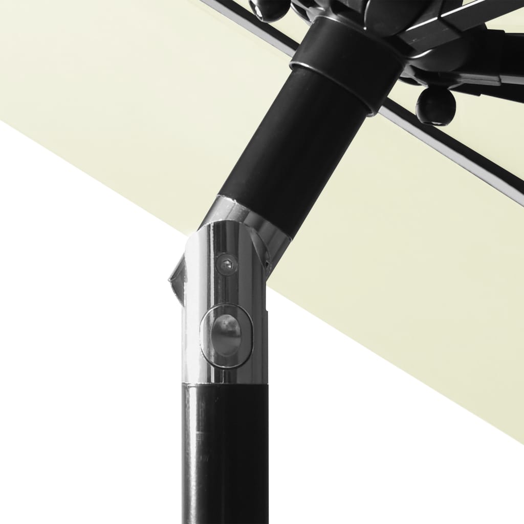 Ομπρέλα Κήπου 3 Επιπέδων Λευκό της Άμμου 3 μ. Ιστό Αλουμινίου