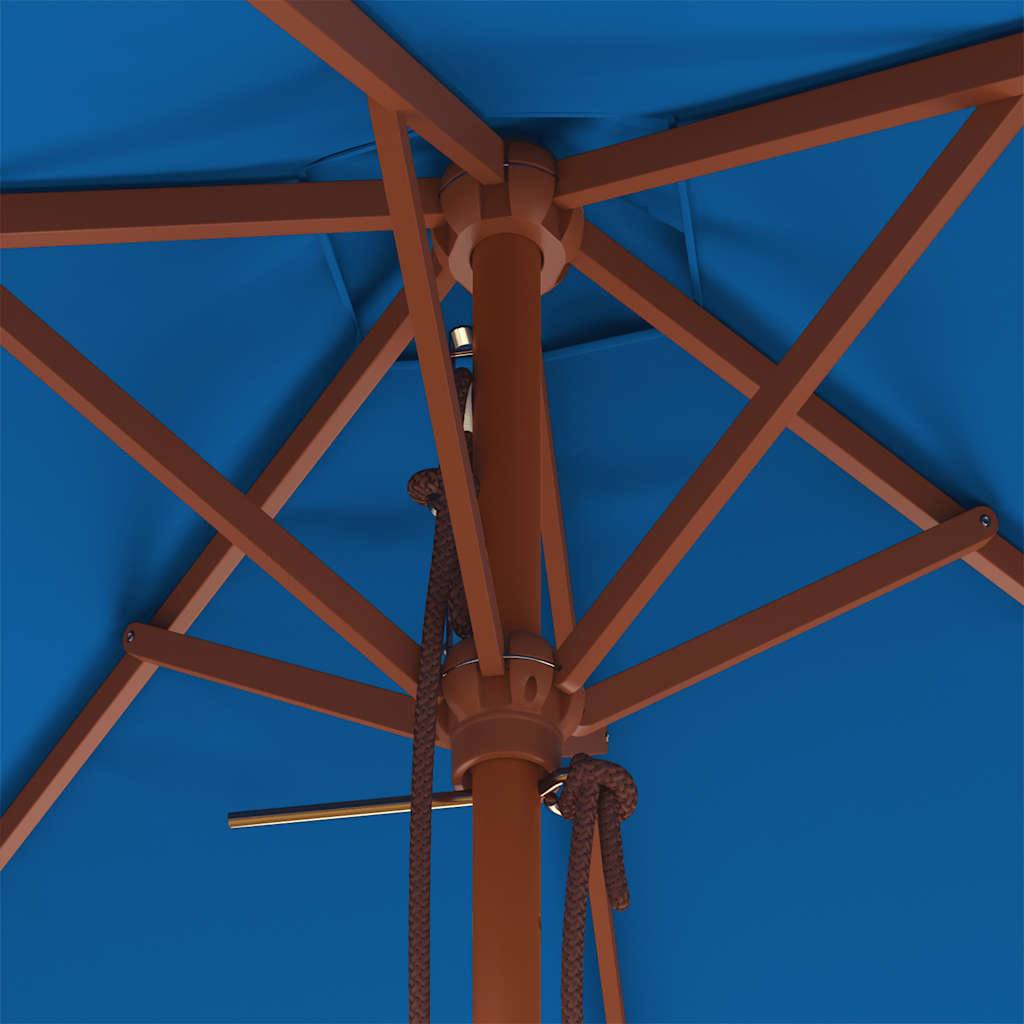 Ομπρέλα Κήπου με Ξύλινο Ιστό Μπλε 150 x 200 εκ.