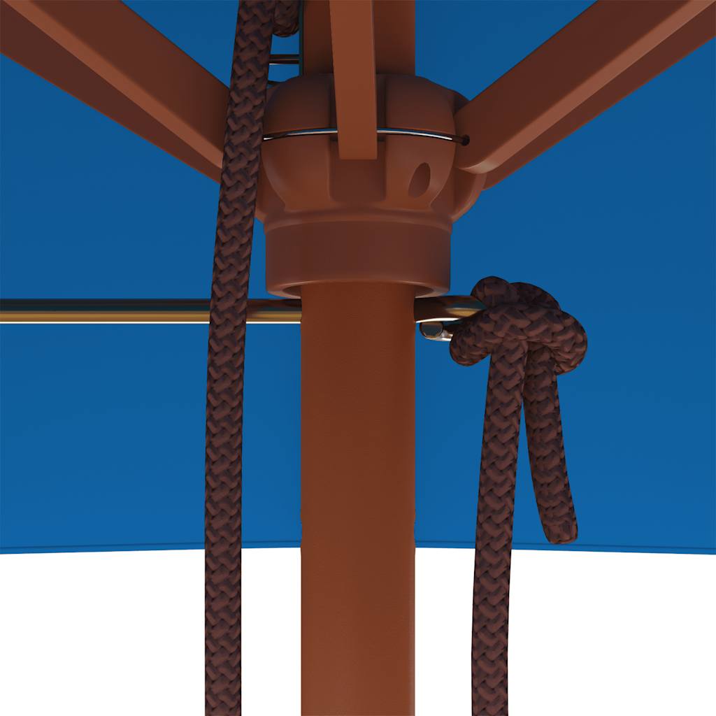 Ομπρέλα Κήπου με Ξύλινο Ιστό Μπλε 150 x 200 εκ.