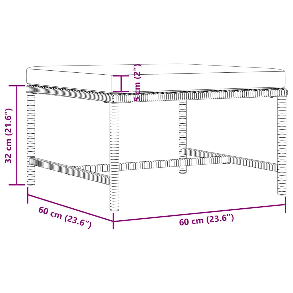 Σαλόνι Κήπου Σετ 4 Τεμαχίων Γκρι Συνθετικό Ρατάν με Μαξιλάρια