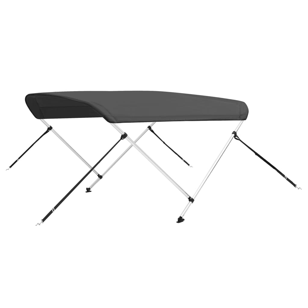 Τέντα Σκάφους με 2 Αψίδες Ανθρακί 180x130x110 εκ. - Pakobazaar