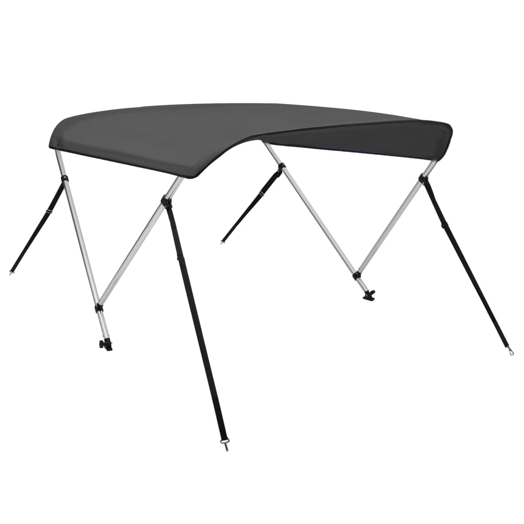Τέντα Σκάφους με 2 Αψίδες Ανθρακί 180x130x110 εκ. - Pakobazaar