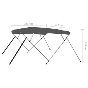 Τέντα Σκάφους με 4 Αψίδες Ανθρακί 243x210x137 εκ.