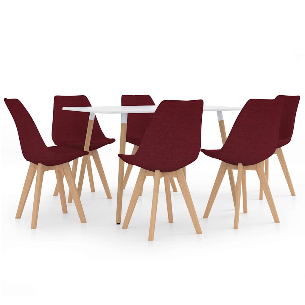 3057224  7 Piece Dining Set Wine Red  (287242+3x324169)