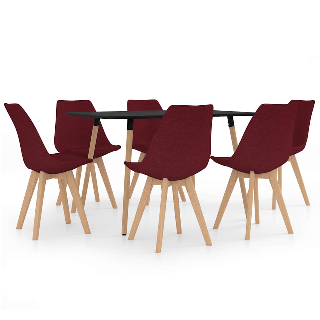 3057272  7 Piece Dining Set Wine Red   (287243+3x324169)
