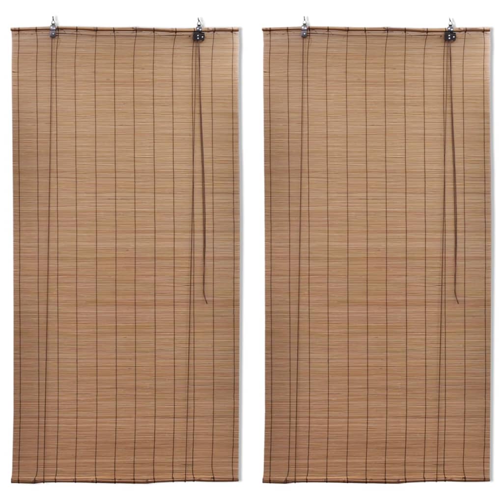 Στόρια Σκίασης 2 τεμ. Καφέ 150 x 220 εκ. από Μπαμπού - PAKOBAZAAR