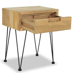 Κομοδίνα 2 τεμ. 40 x 30 x 50 εκ. από Μασίφ Ξύλο Teak - PAKOBAZAAR