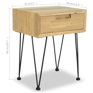 Κομοδίνα 2 τεμ. 40 x 30 x 50 εκ. από Μασίφ Ξύλο Teak - PAKOBAZAAR