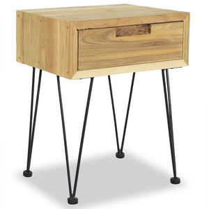 Κομοδίνα 2 τεμ. 40 x 30 x 50 εκ. από Μασίφ Ξύλο Teak - PAKOBAZAAR