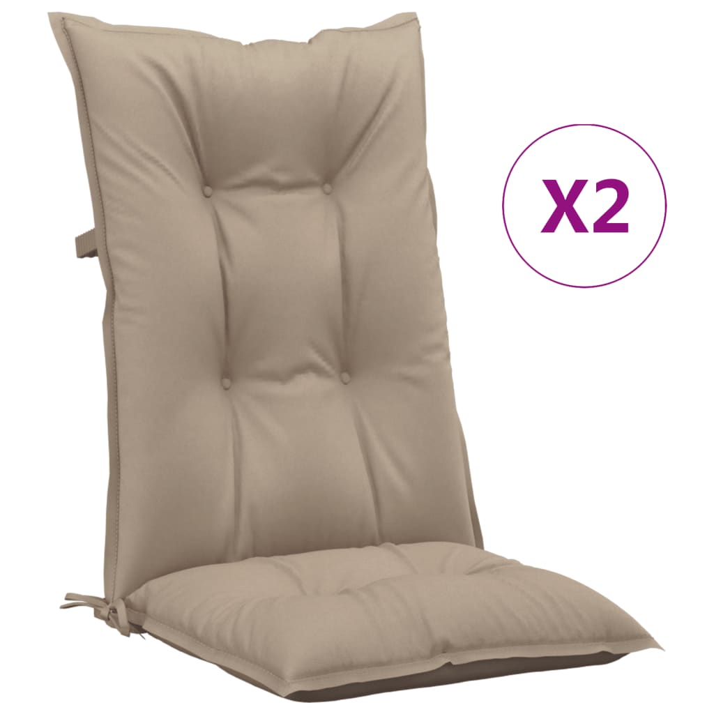 Μαξιλάρια Καρέκλας Κήπου Πλάτη 2τεμ Taupe 120x50x7 εκ. Ύφασμα