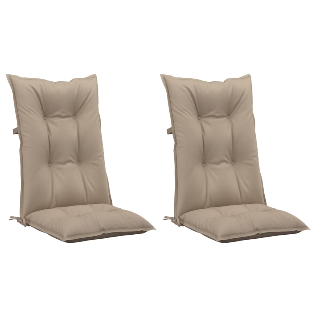 Μαξιλάρια Καρέκλας Κήπου Πλάτη 2τεμ Taupe 120x50x7 εκ. Ύφασμα