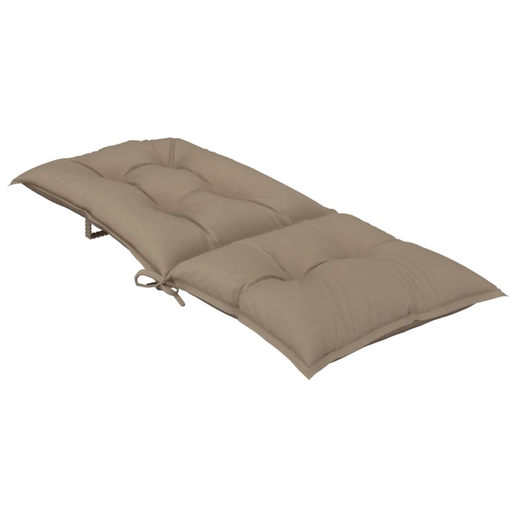 Μαξιλάρια Καρέκλας Κήπου Πλάτη 2τεμ Taupe 120x50x7 εκ. Ύφασμα