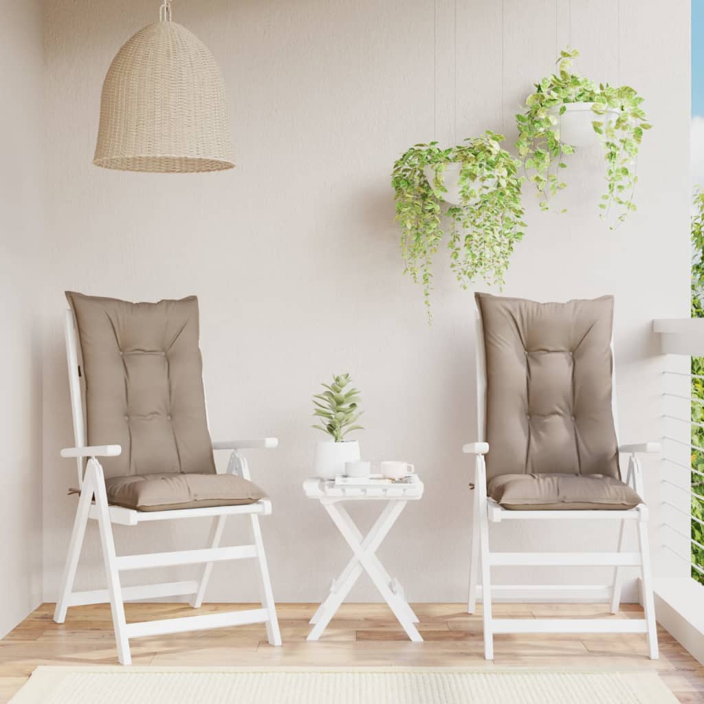 Μαξιλάρια Καρέκλας Κήπου Πλάτη 2τεμ Taupe 120x50x7 εκ. Ύφασμα