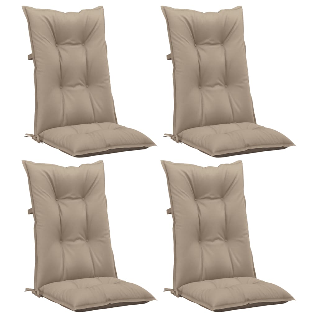 Μαξιλάρια Καρέκλας Κήπου Πλάτη 4τεμ Taupe 120x50x7 εκ. Ύφασμα