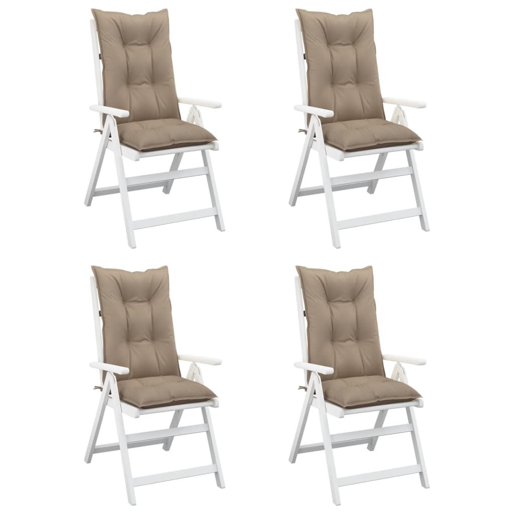 Μαξιλάρια Καρέκλας Κήπου Πλάτη 4τεμ Taupe 120x50x7 εκ. Ύφασμα