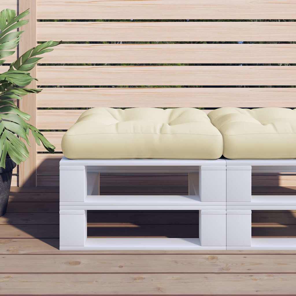 Μαξιλάρι Παλέτας Κρεμ 60 x 60 x 12 εκ. Υφασμάτινο - Pakobazaar