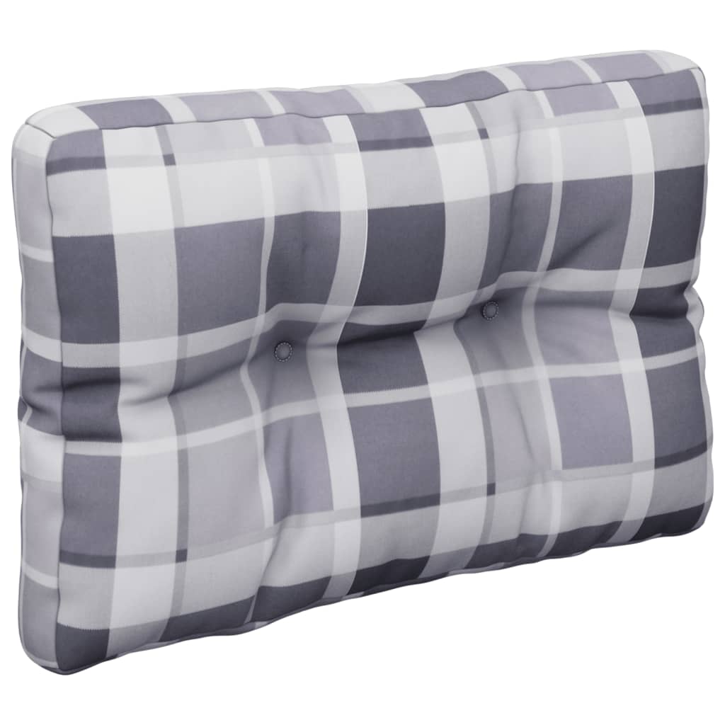 Μαξιλάρι Παλέτας Γκρι Καρό 50 x 40 x 12 εκ. Υφασμάτινο