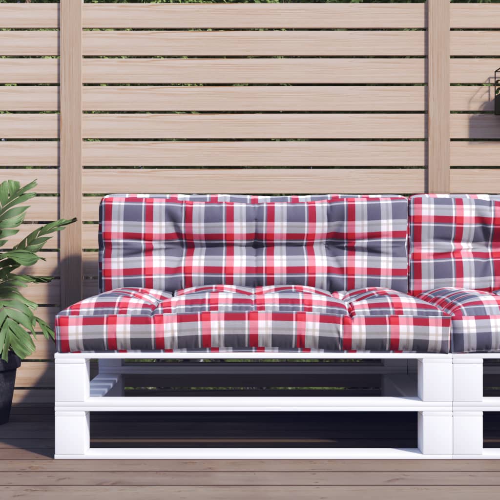Μαξιλάρι Παλέτας Κόκκινο Καρό 120 x 40 x 12 εκ. Υφασμάτινο - Pakobazaar