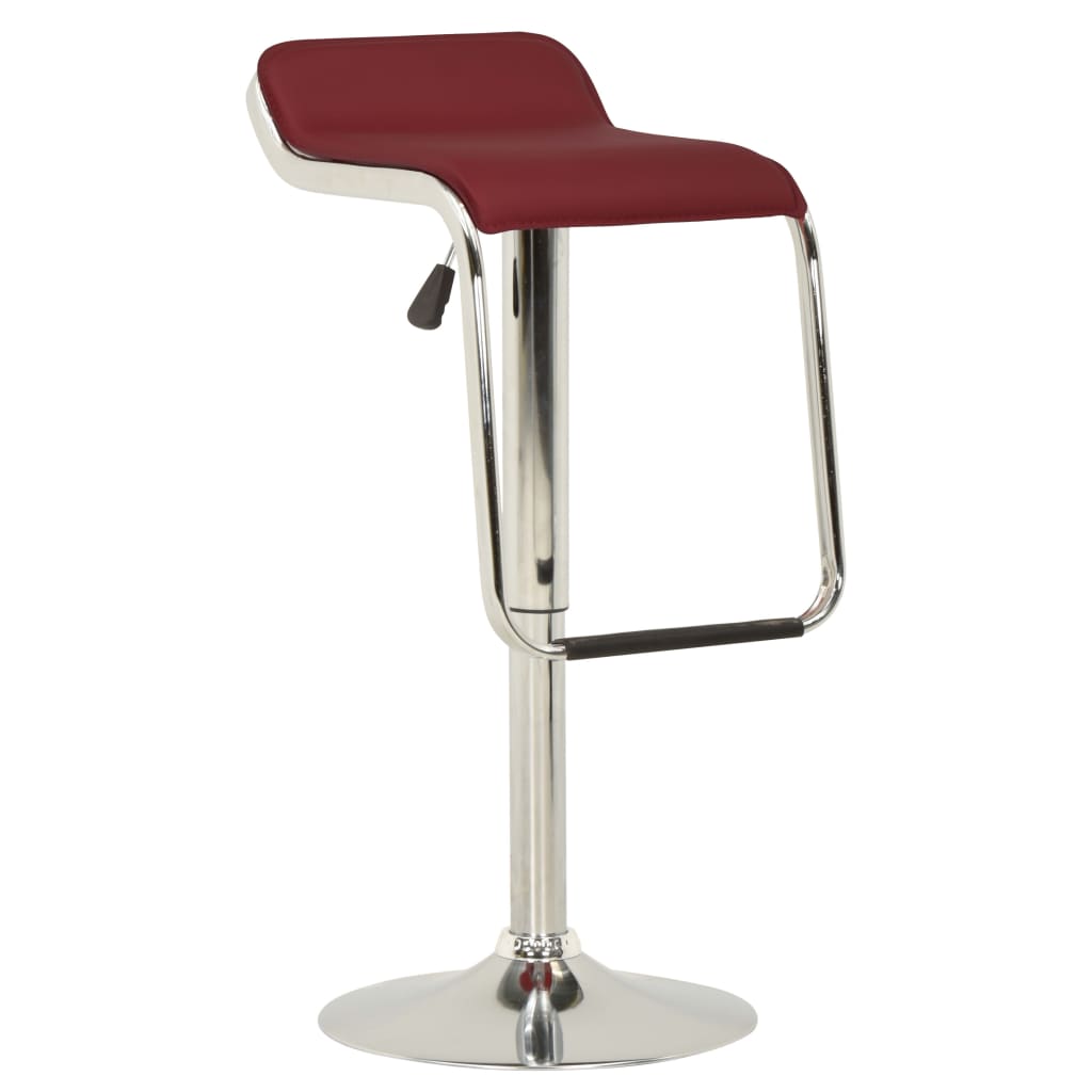 323372  Bar Stools 2 pcs Wine Red Fabric and Bentwood