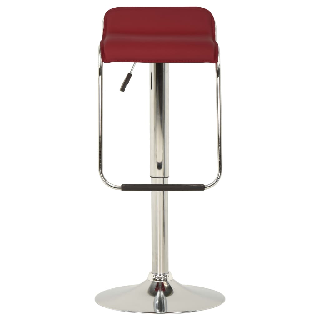 323372  Bar Stools 2 pcs Wine Red Fabric and Bentwood